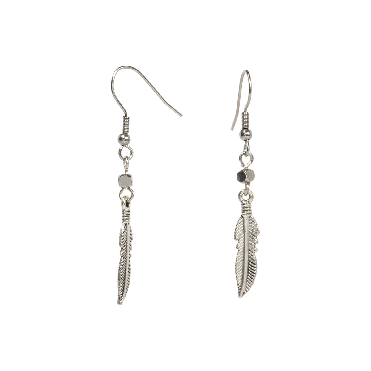 Hanging feather earrings (steel 316l)