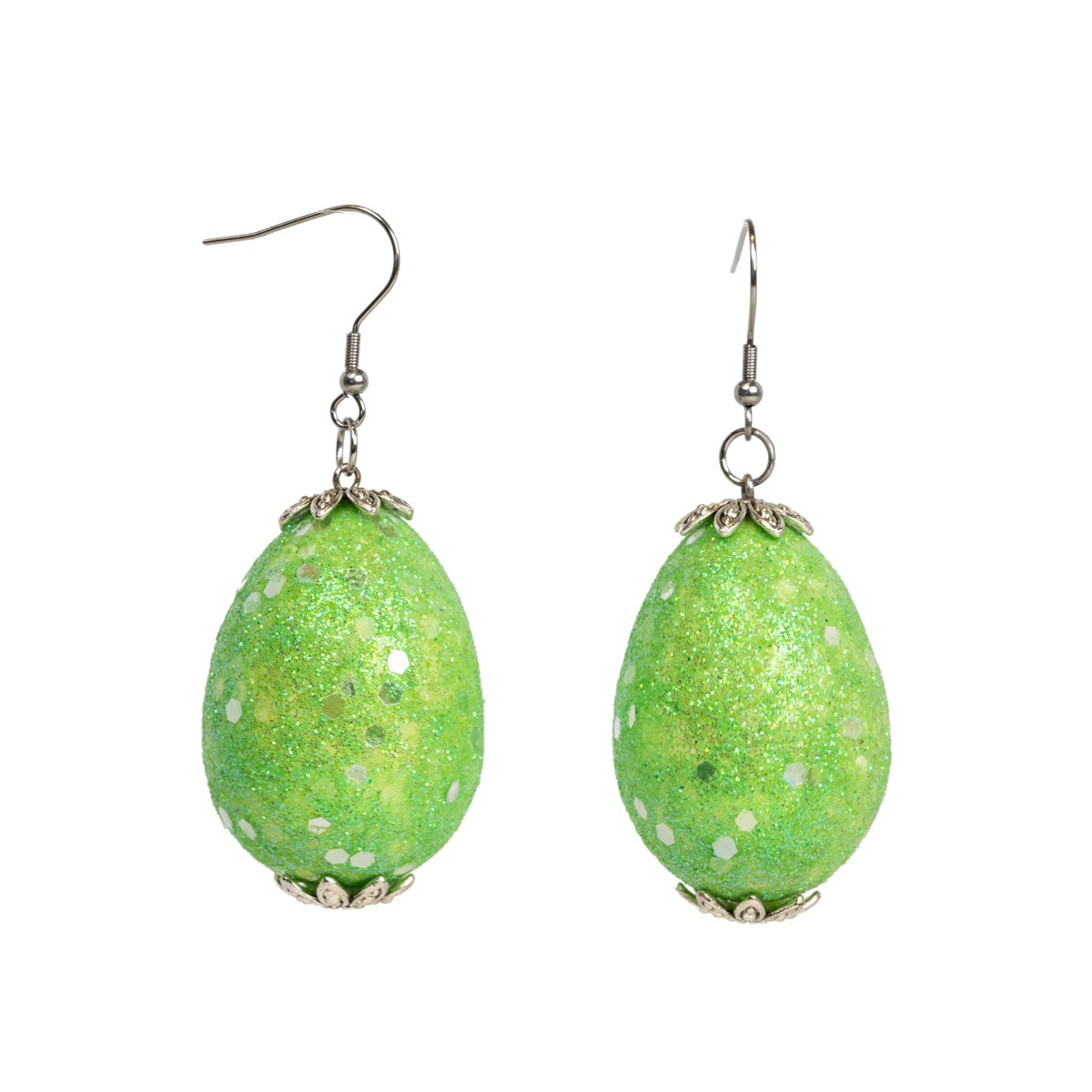 Glittering Easter egg earrings