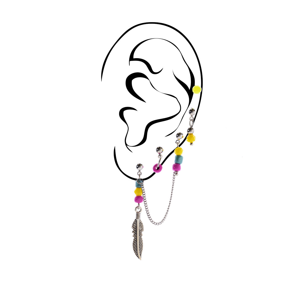 One ear earrings 5pcs