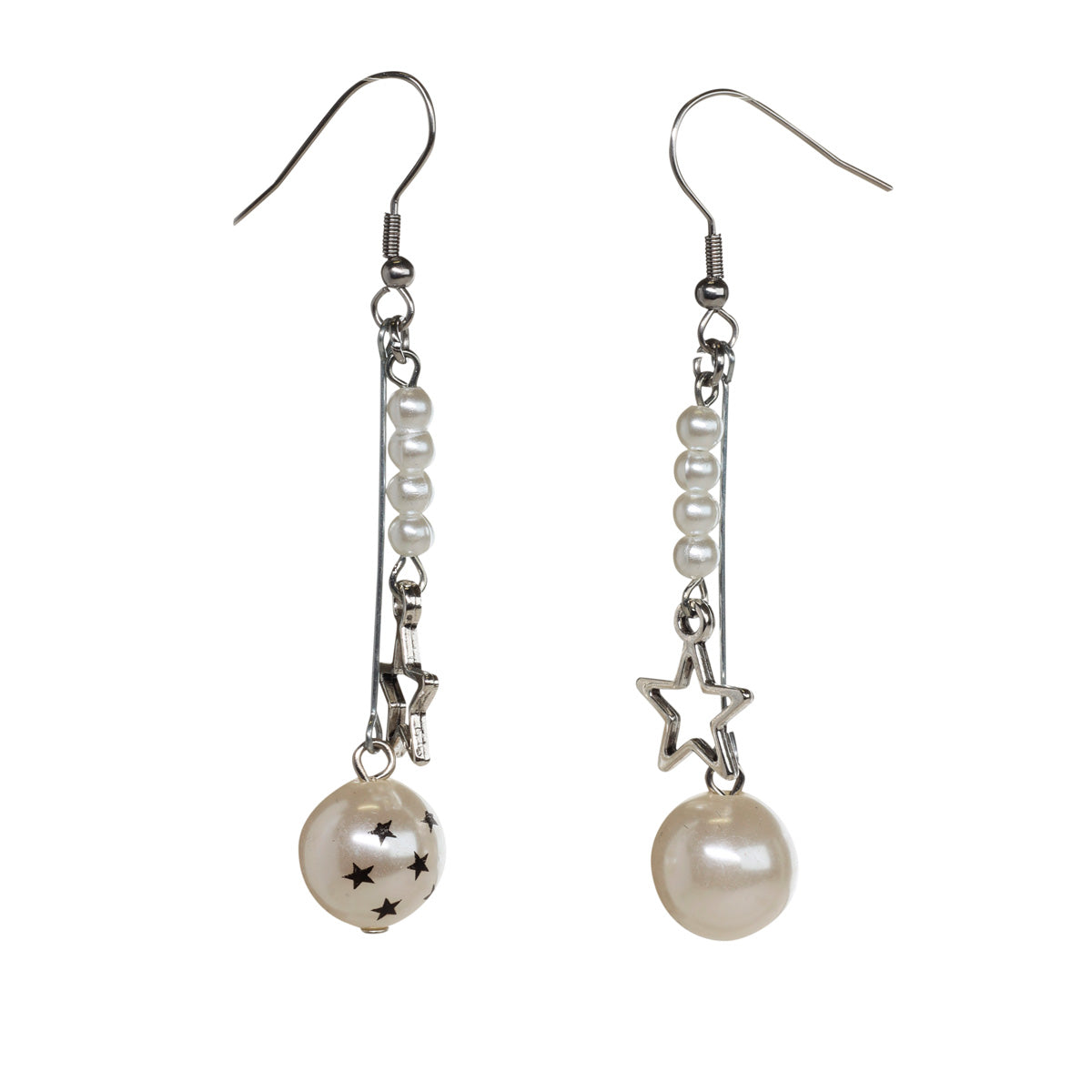 Star pearl earrings (steel)