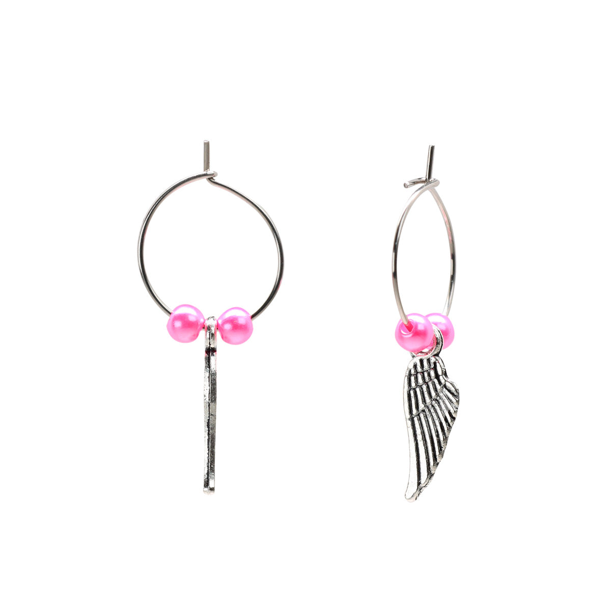 Ring hanging wing earring (steel)