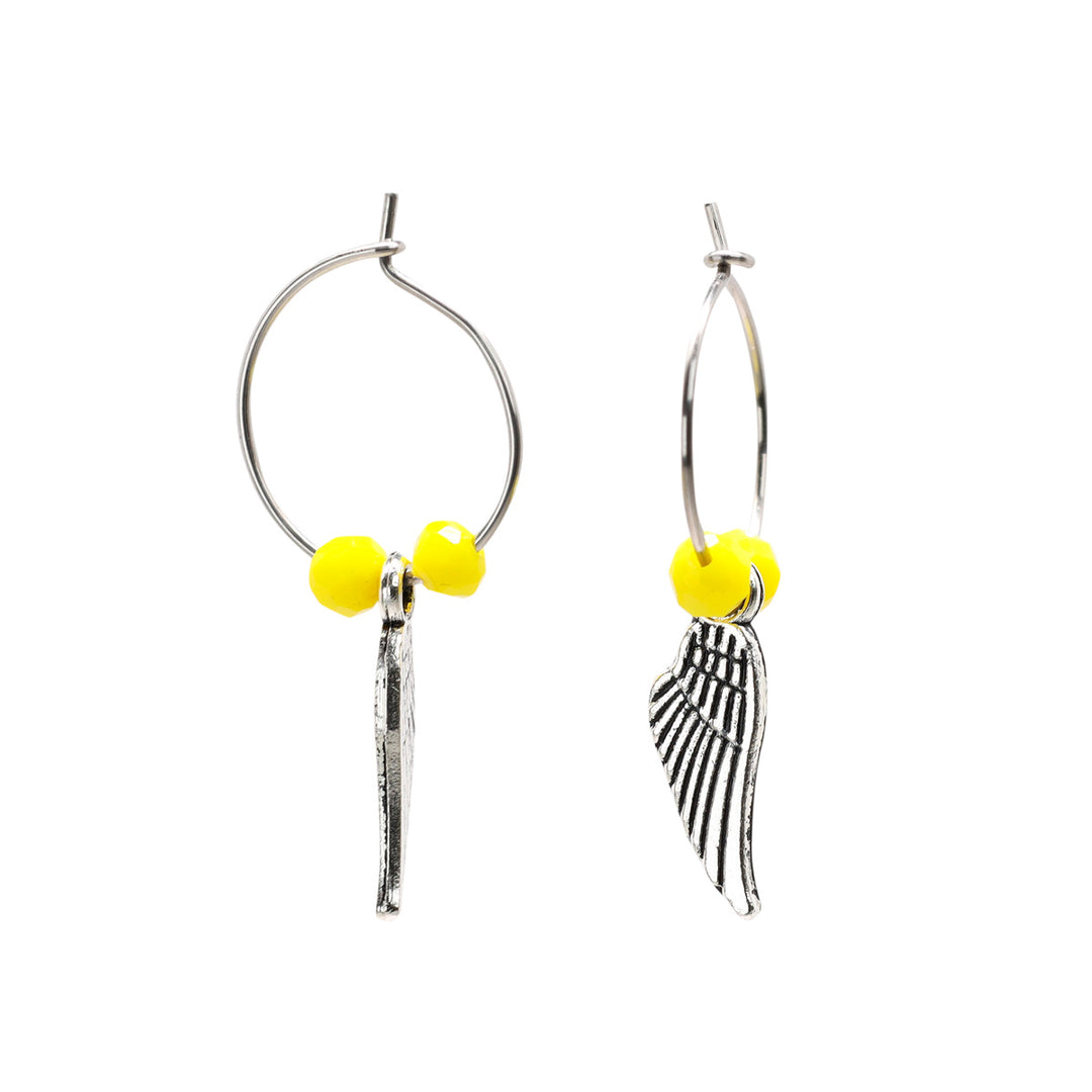 Ring hanging wing earring (steel)