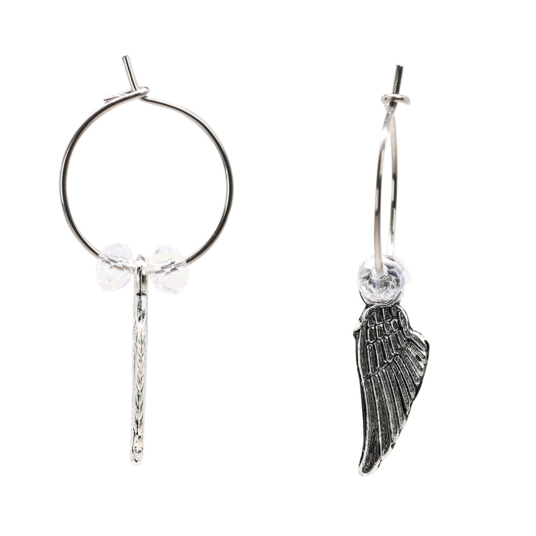 Ring hanging wing earring (steel)