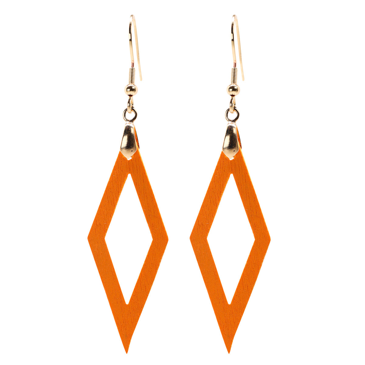Wooden square earrings (steel 316L)