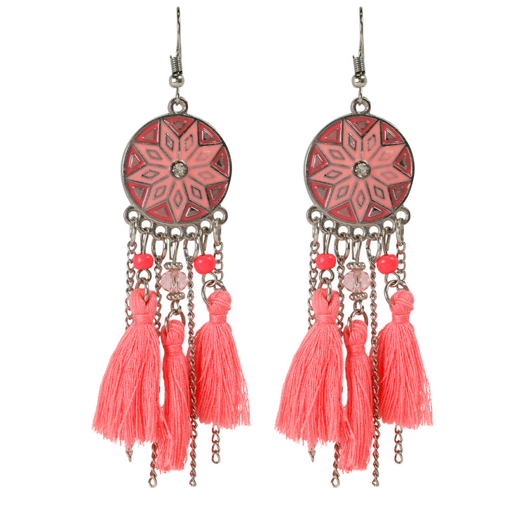 Hanging tassel earrings