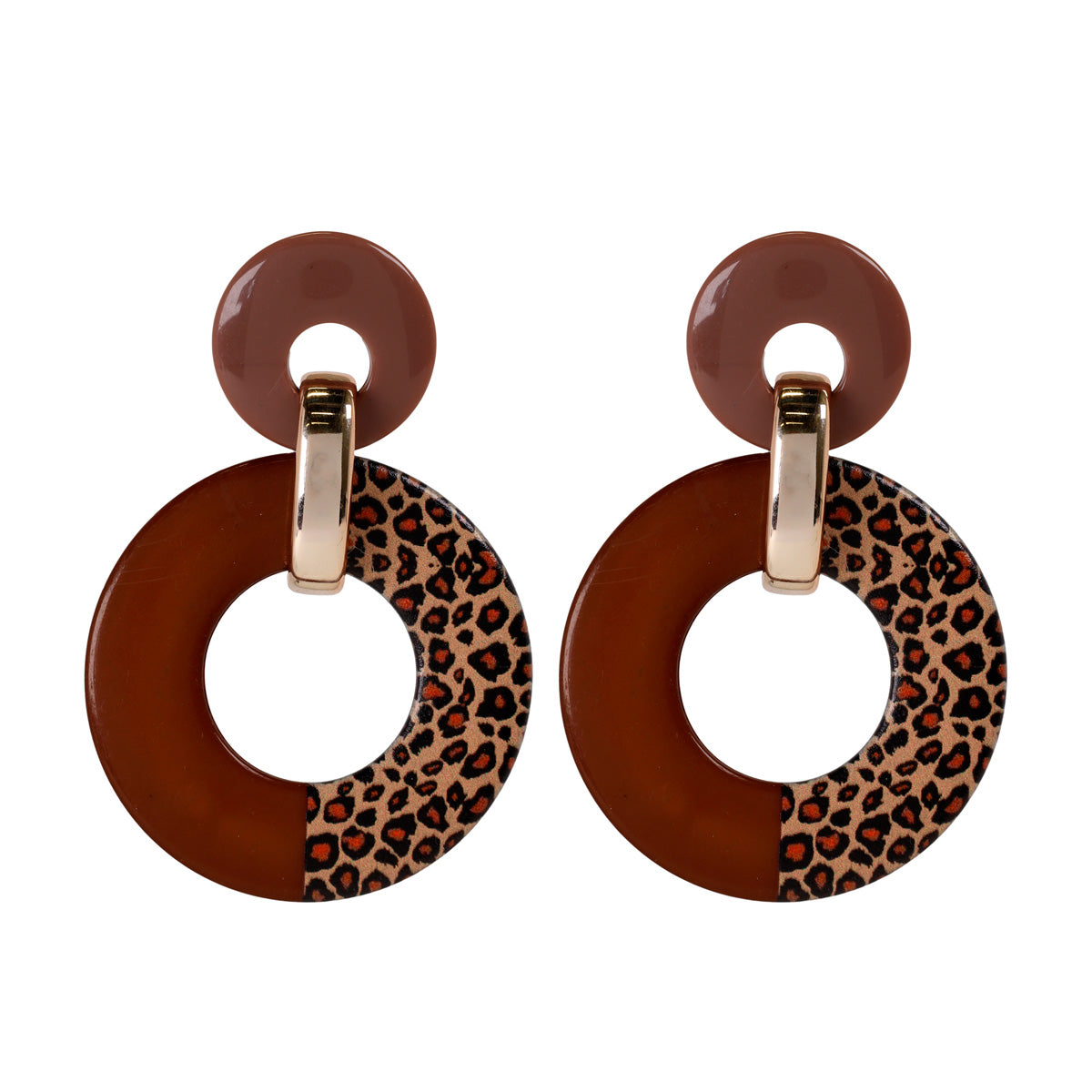 Plastic leopard earrings