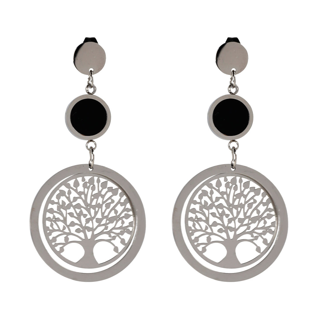 Teräksiset elämänpuu korvakorut 101010131529 | Ninja.fi