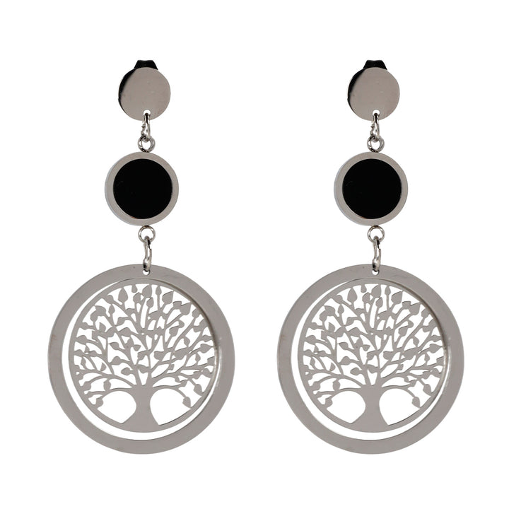 Teräksiset elämänpuu korvakorut 101010131529 | Ninja.fi