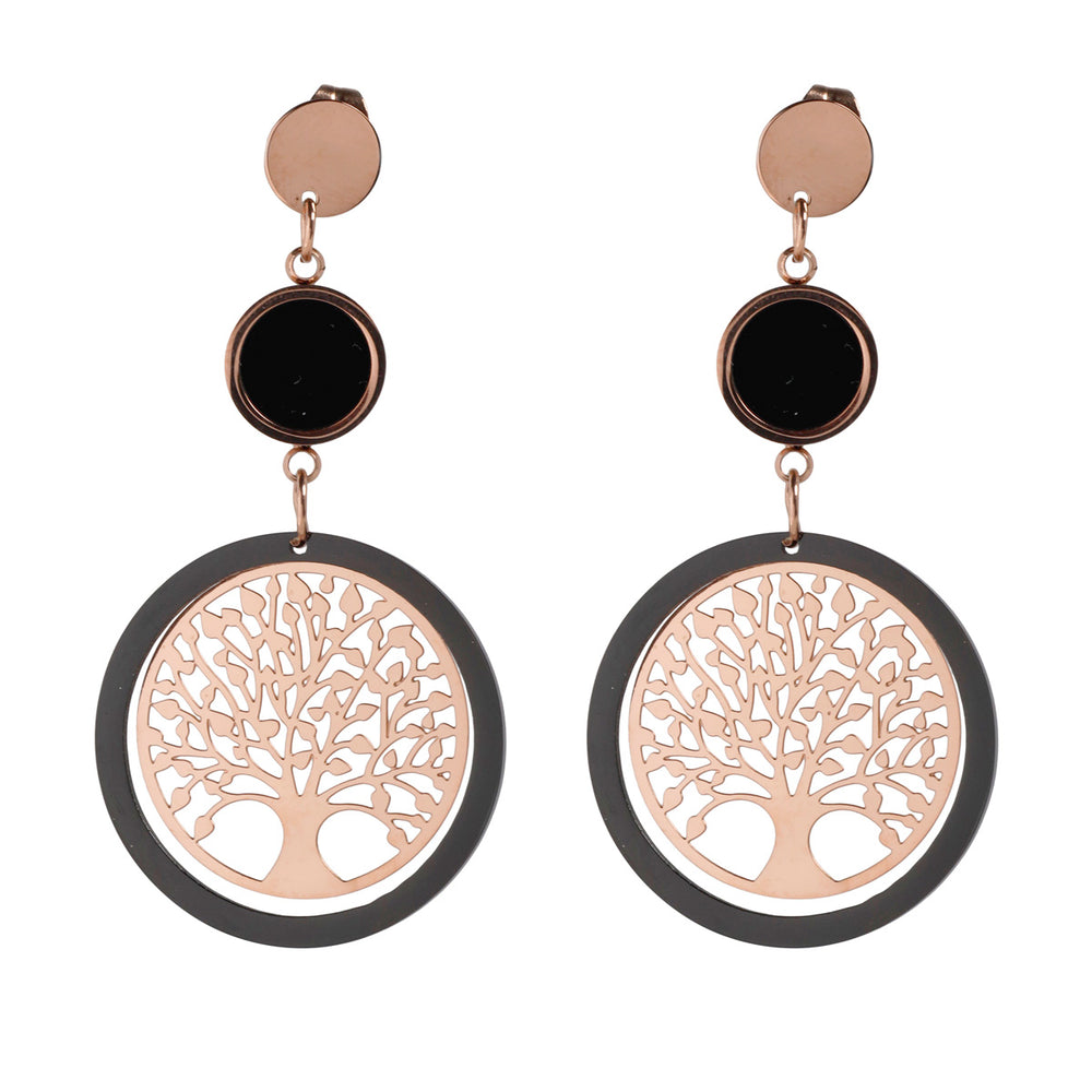 Ruusukulta elämänpuu korvakorut teräs 101010131533 | Ninja.fi