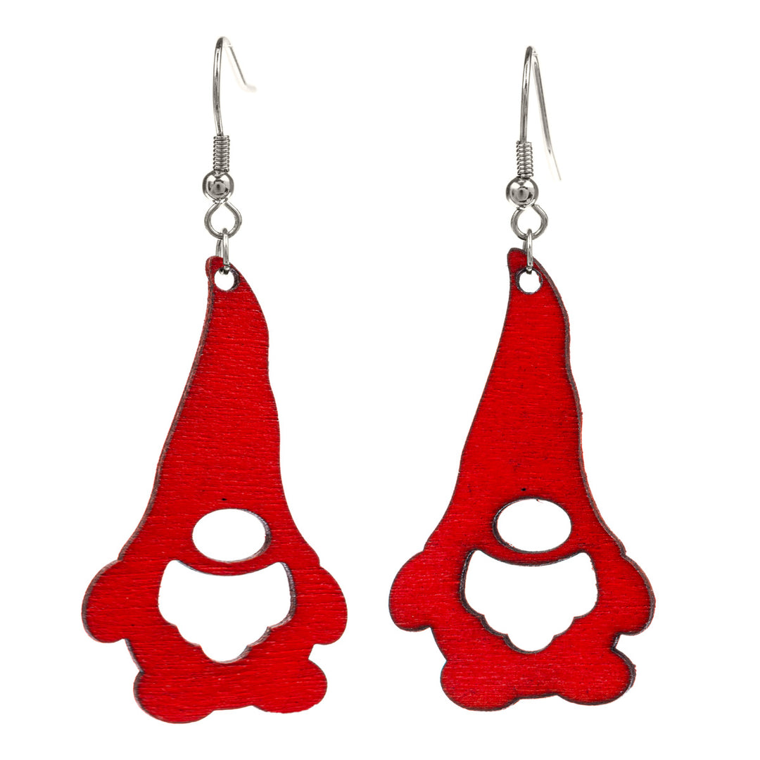 Wooden elf earrings - Made in Finland (Steel 316L)