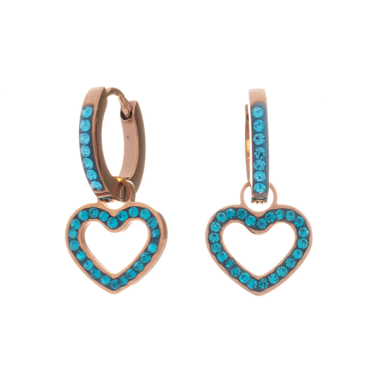 Hanging heart earrings (steel 316L)