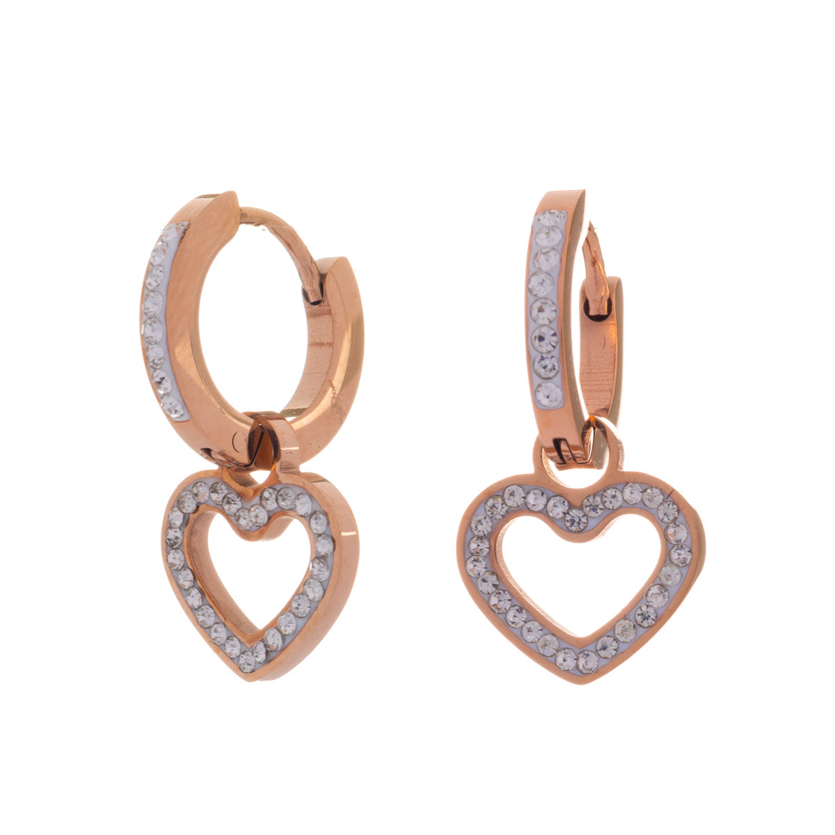 Hanging heart earrings (steel 316L)