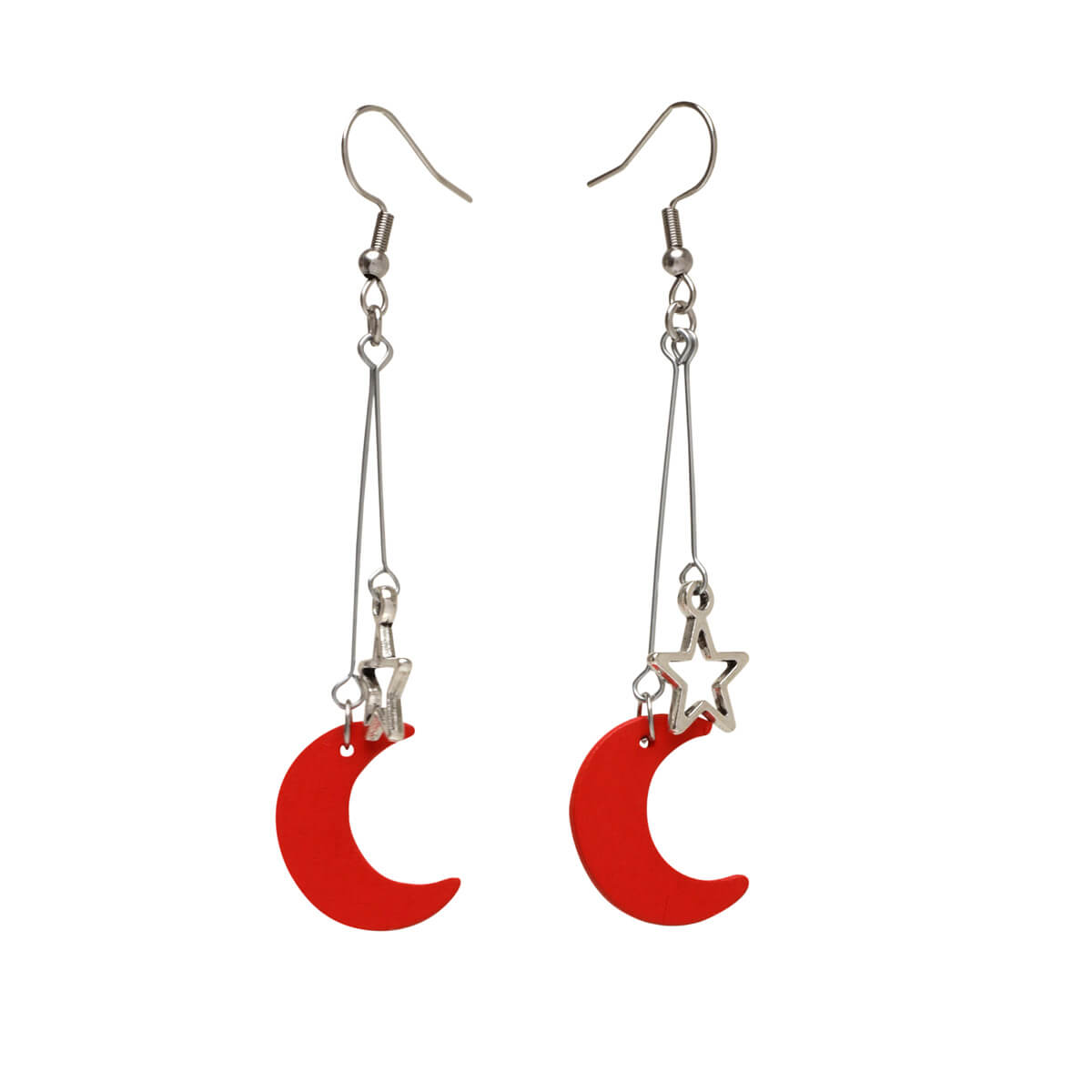 Moon and stars earring - Made in Finland (Steel 316L)