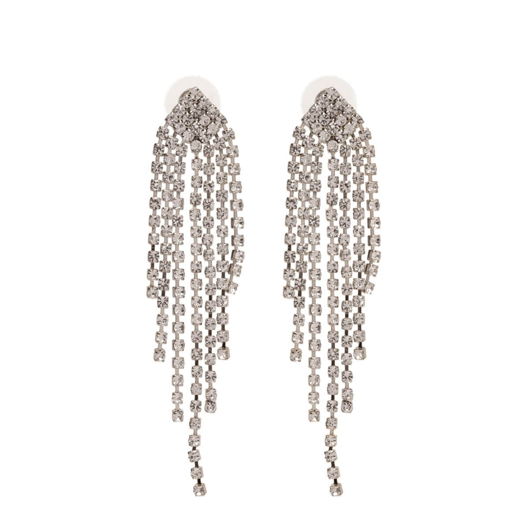 Hanging rhinestone earrings