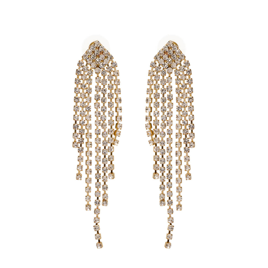 Hanging rhinestone earrings