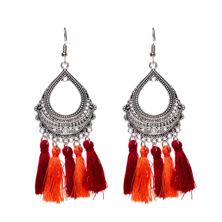 Hanging tassel earrings