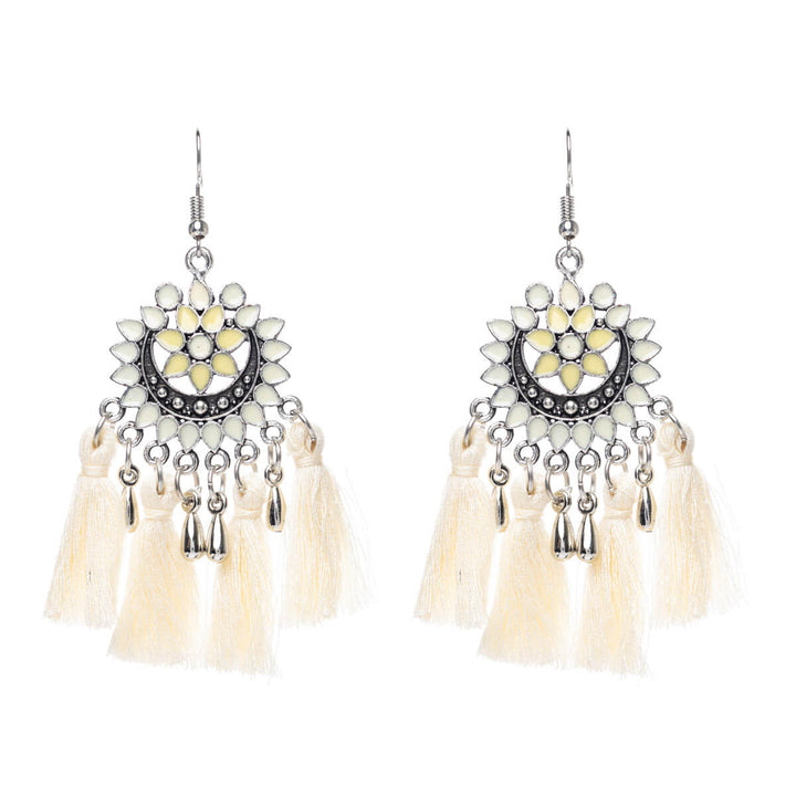 Hanging tassel earrings