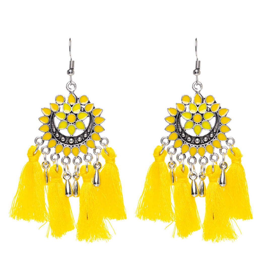 Hanging tassel earrings