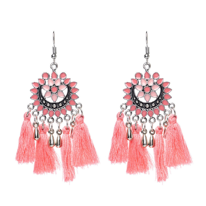 Hanging tassel earrings