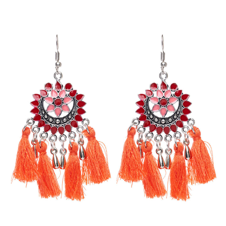 Hanging tassel earrings