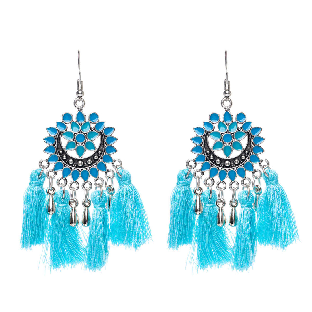 Hanging tassel earrings