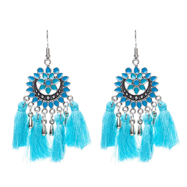 Hanging tassel earrings