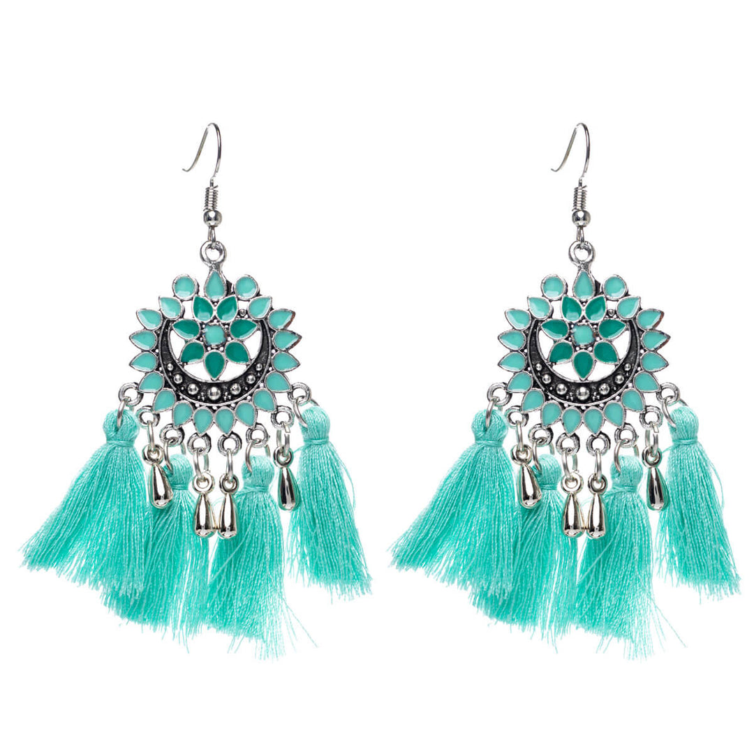 Hanging tassel earrings