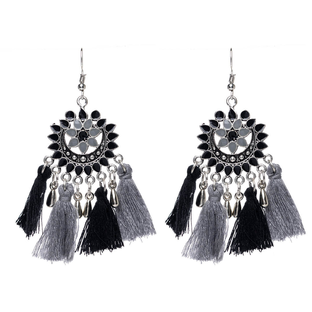 Hanging tassel earrings