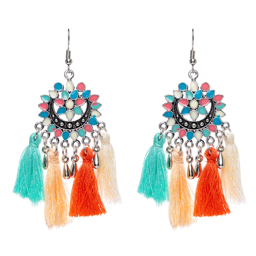 Hanging tassel earrings