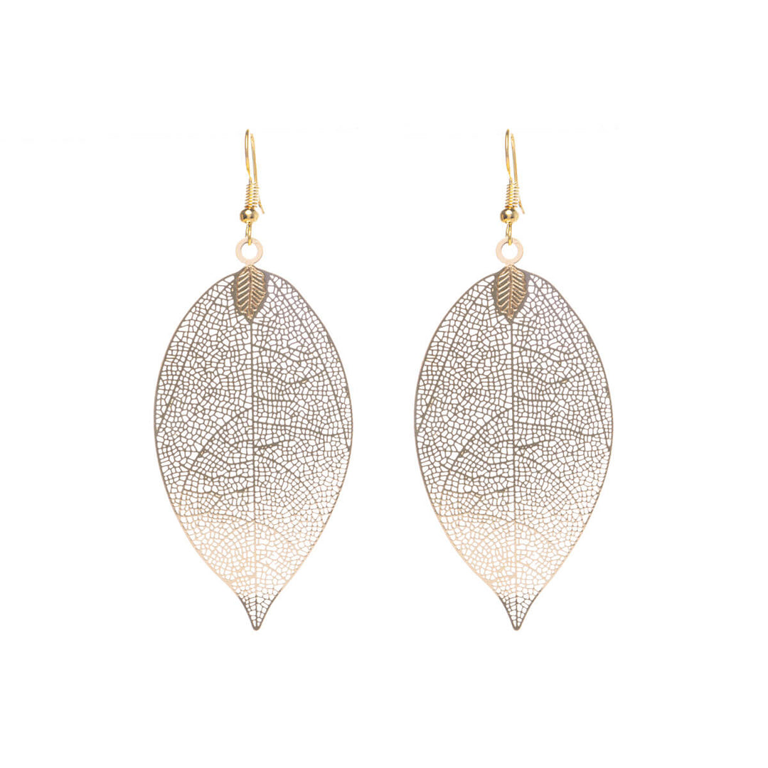 Metal leaf earrings