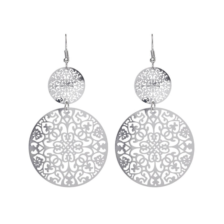 Patterned hanging earrings