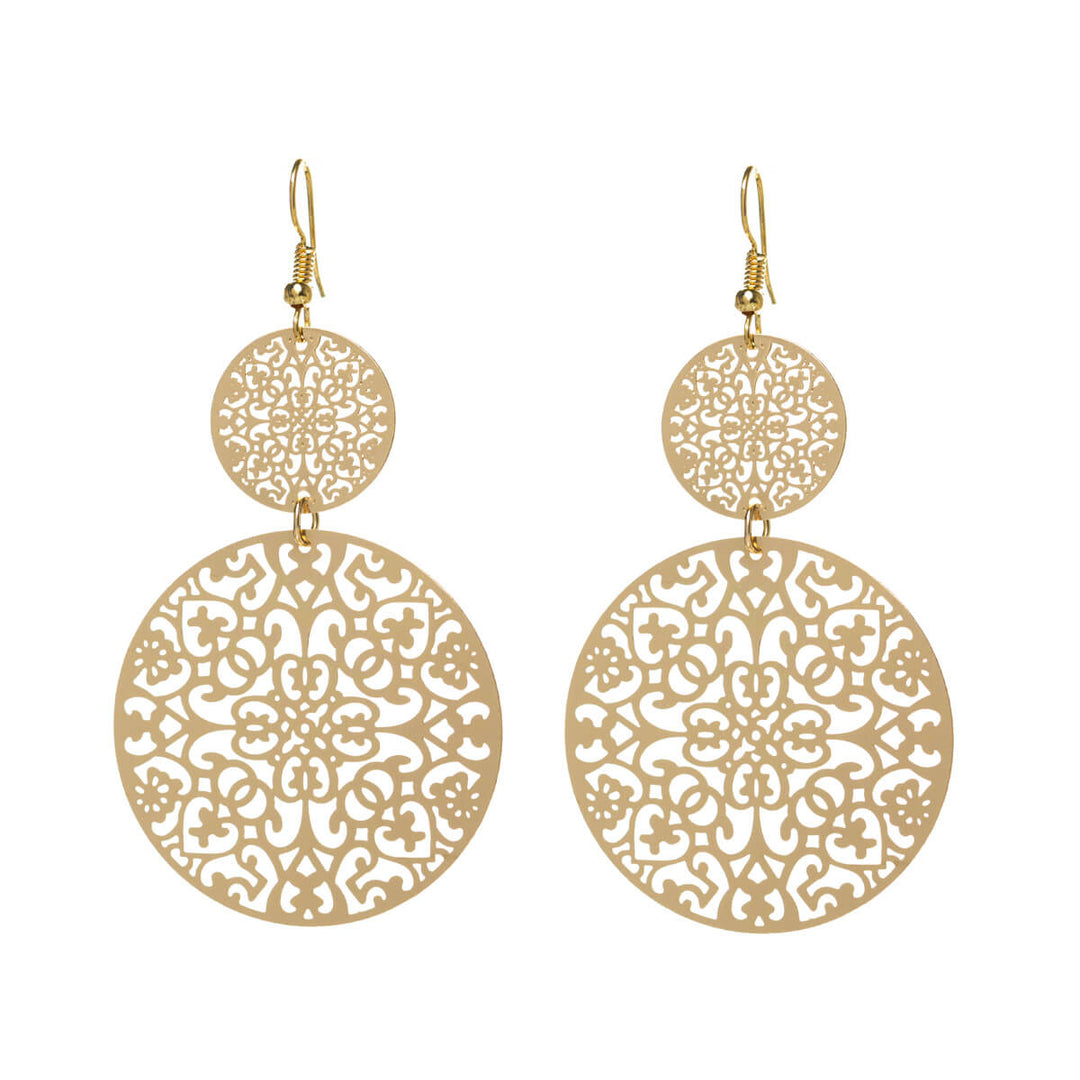 Patterned hanging earrings