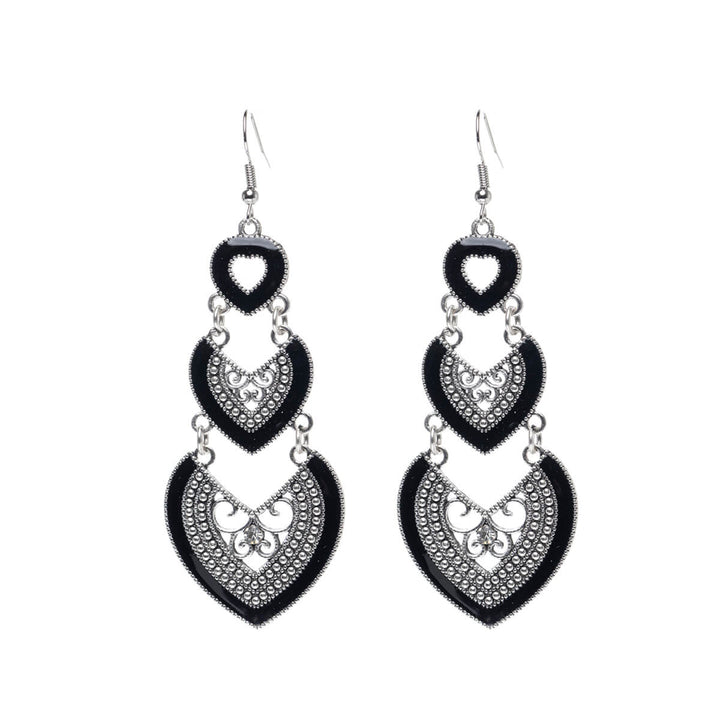 Long hanging heart earrings