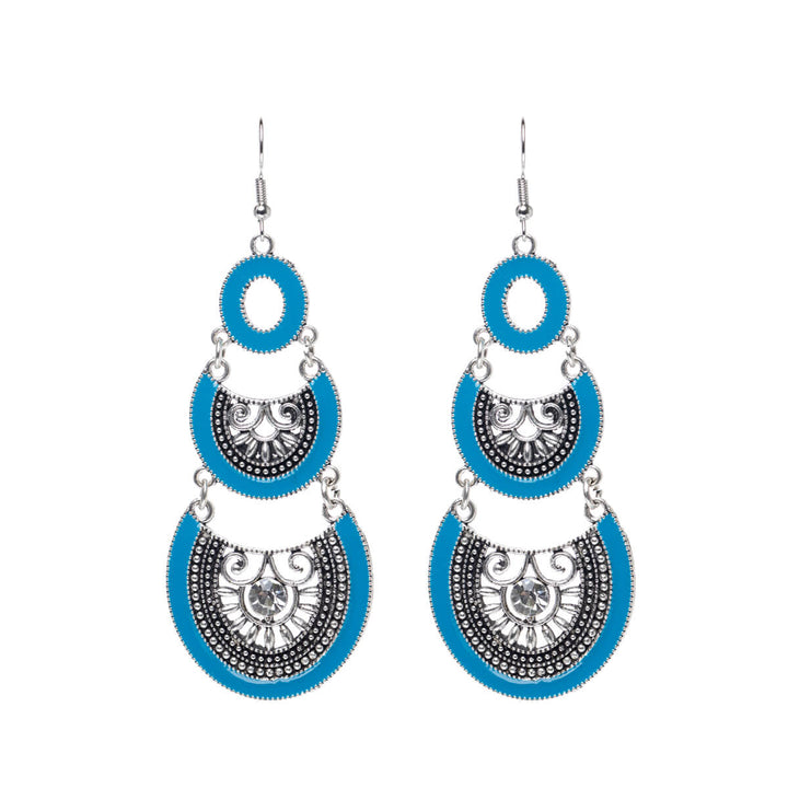 Long hanging three-piece earrings