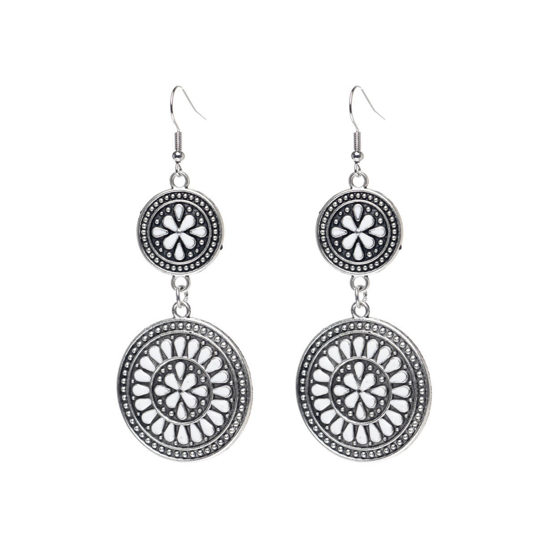 Round two -piece flower earrings