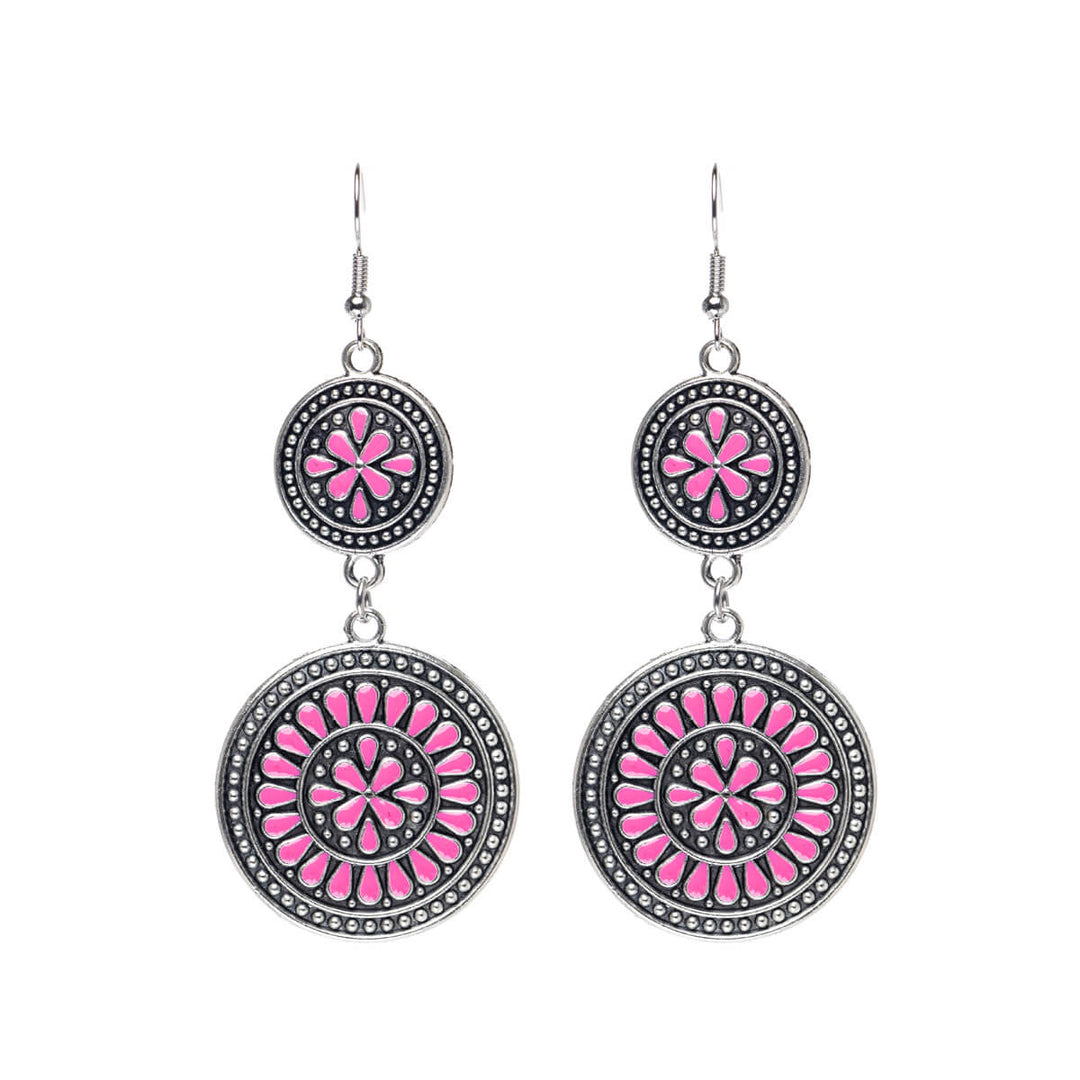 Round two -piece flower earrings