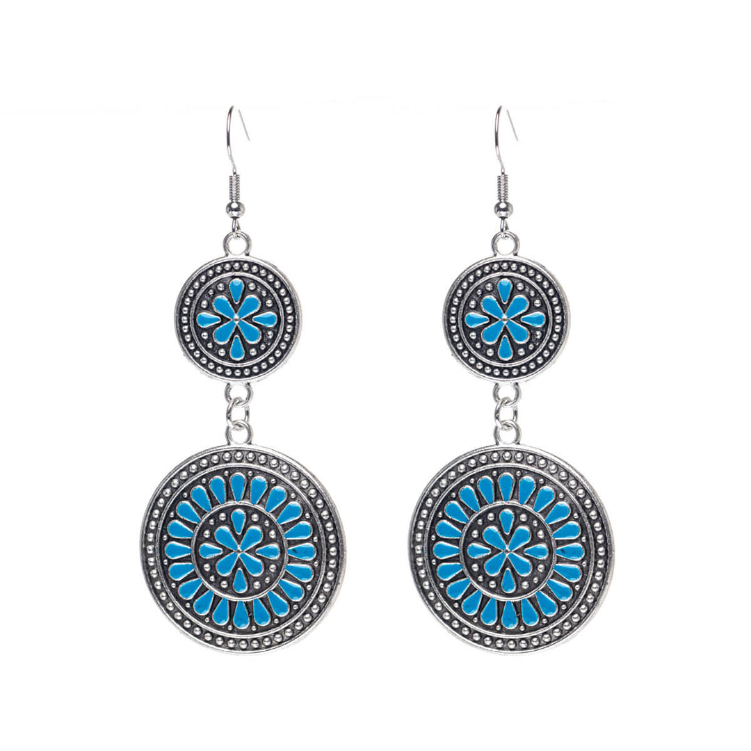 Round two -piece flower earrings