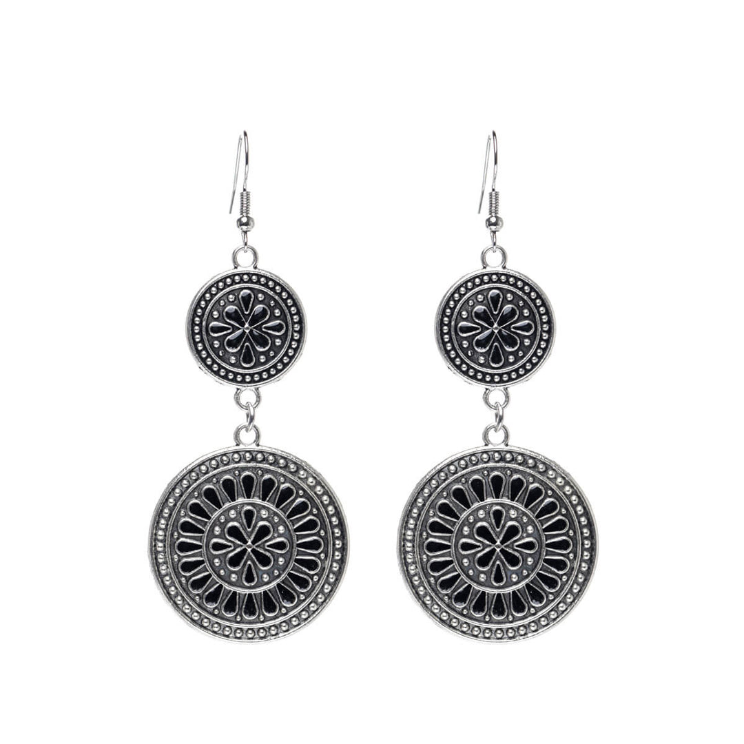 Round two -piece flower earrings