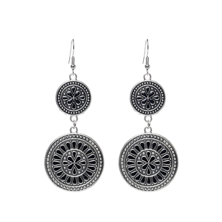 Round two -piece flower earrings