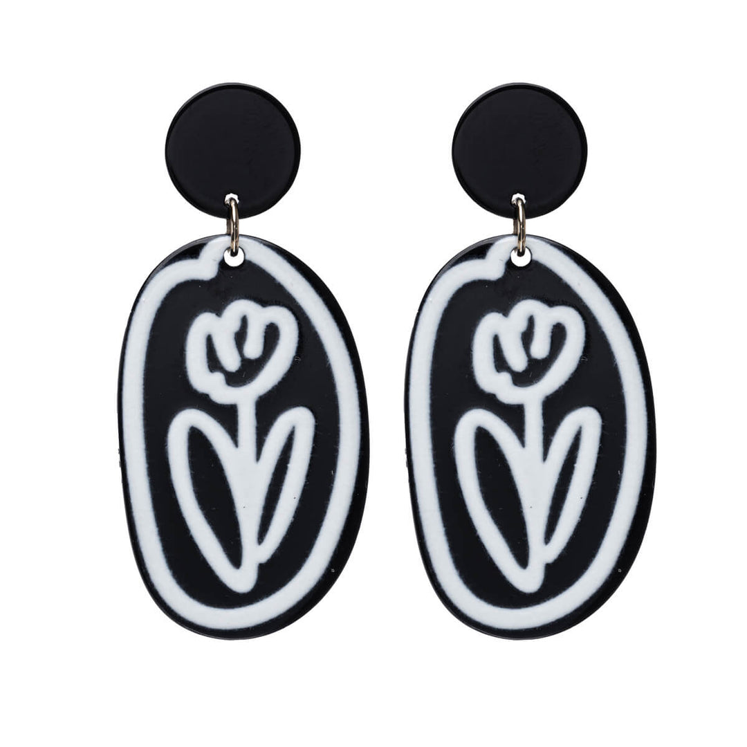 Plastic flower earrings