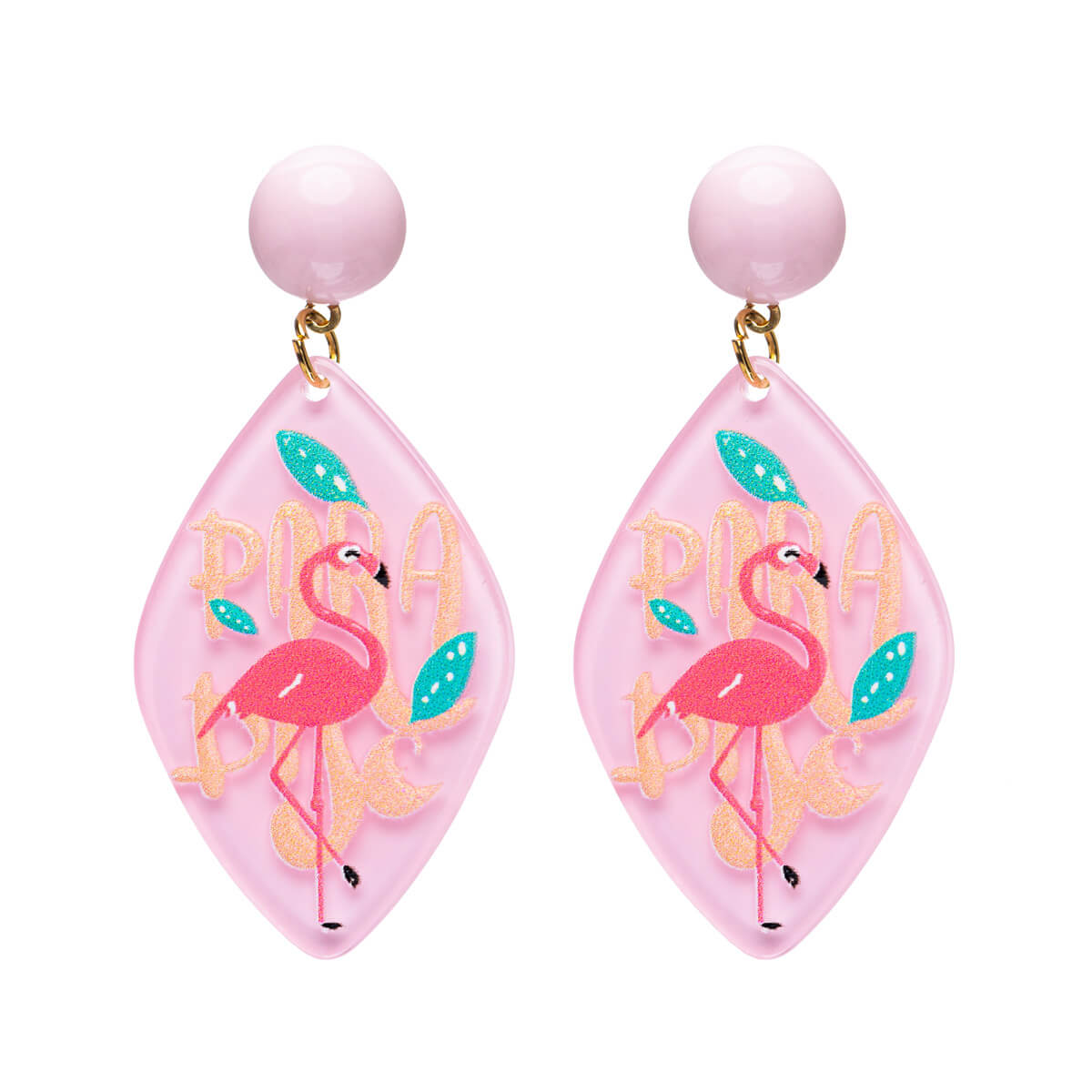 Flamingo box earrings