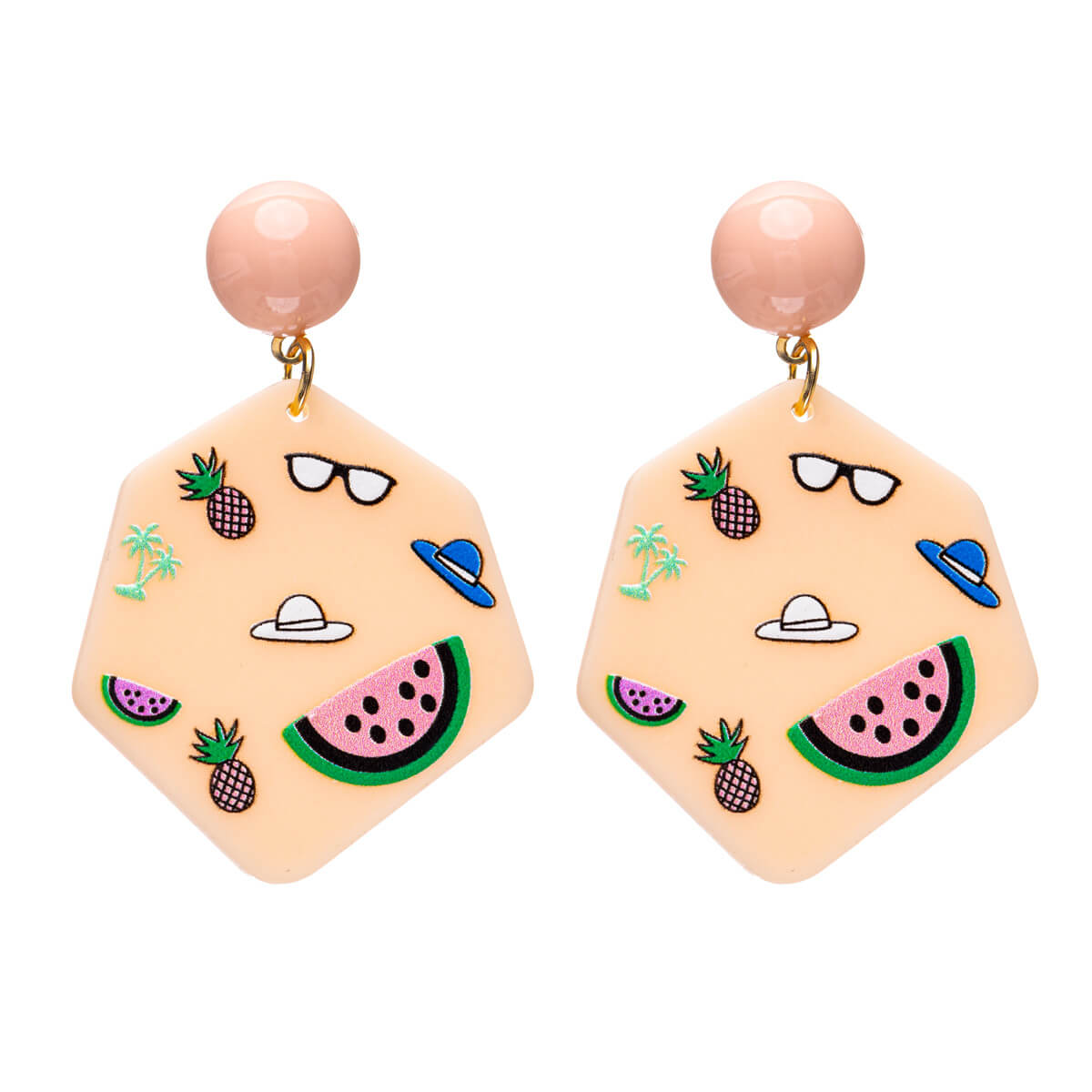 Hexagonal patterned earrings