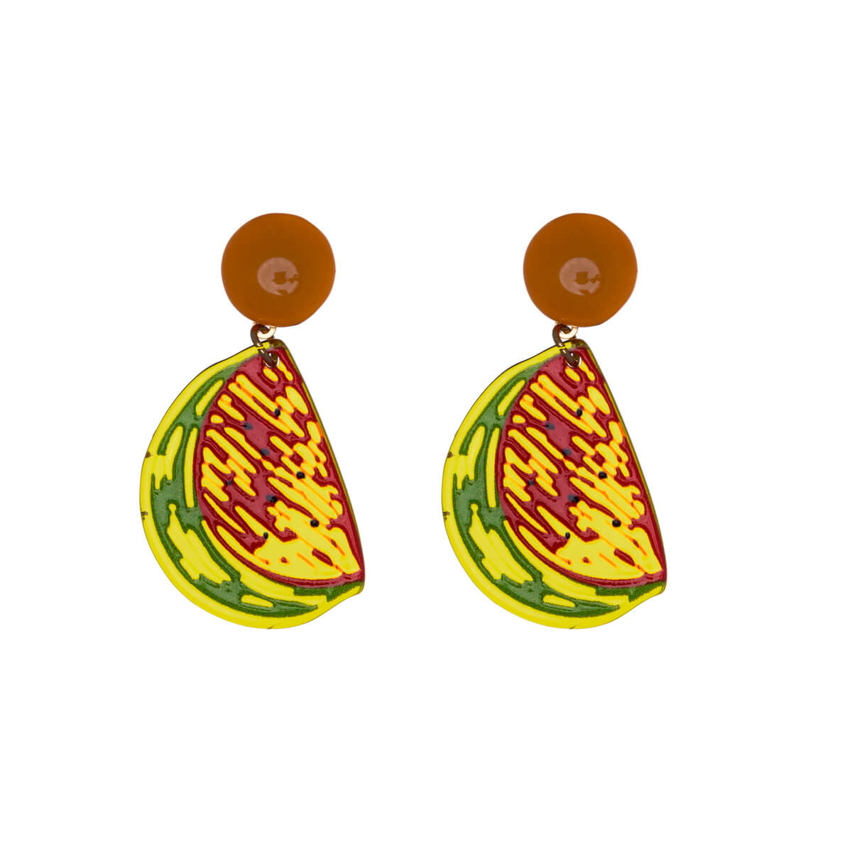 Plastic watermelon earrings