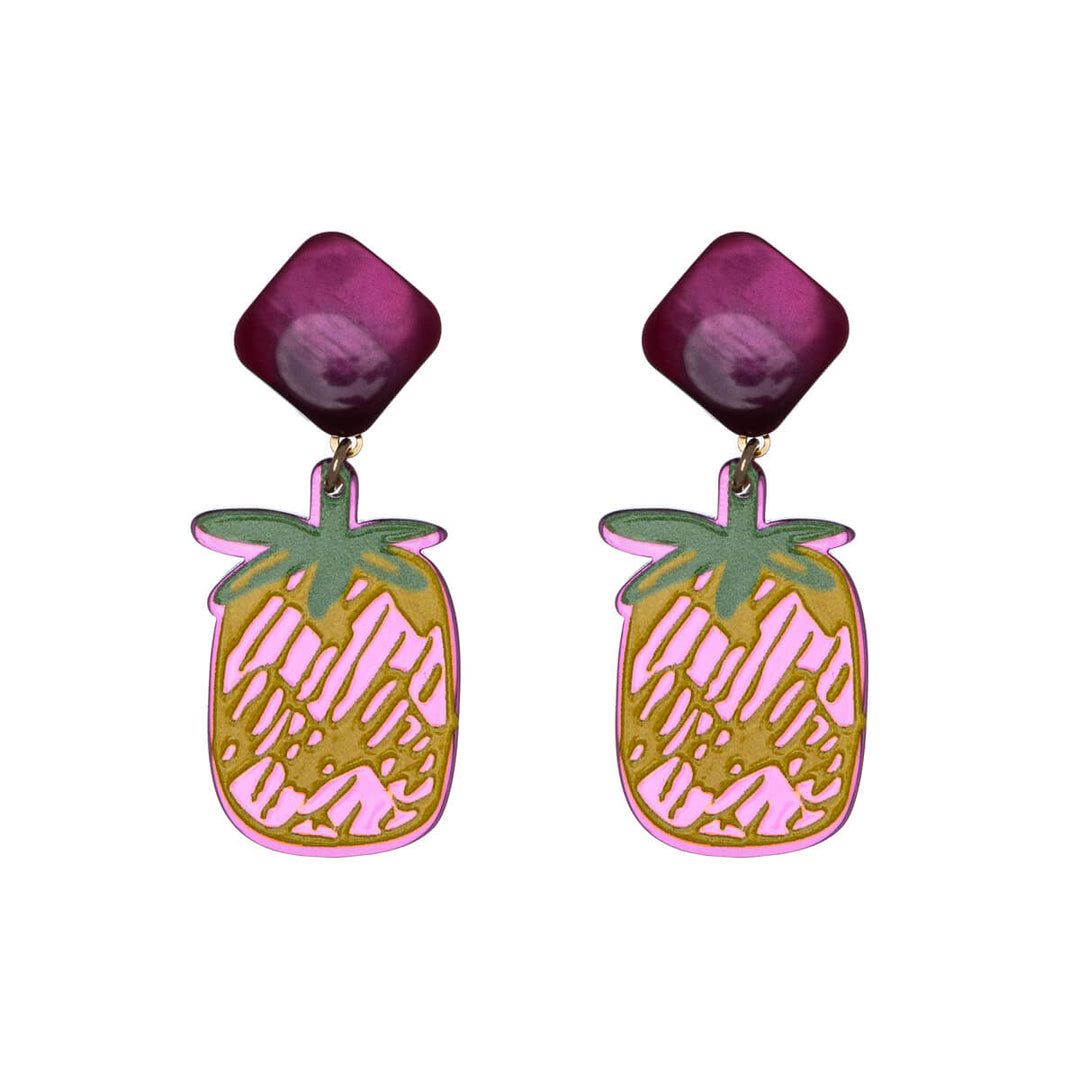 Plastic fruit earrings
