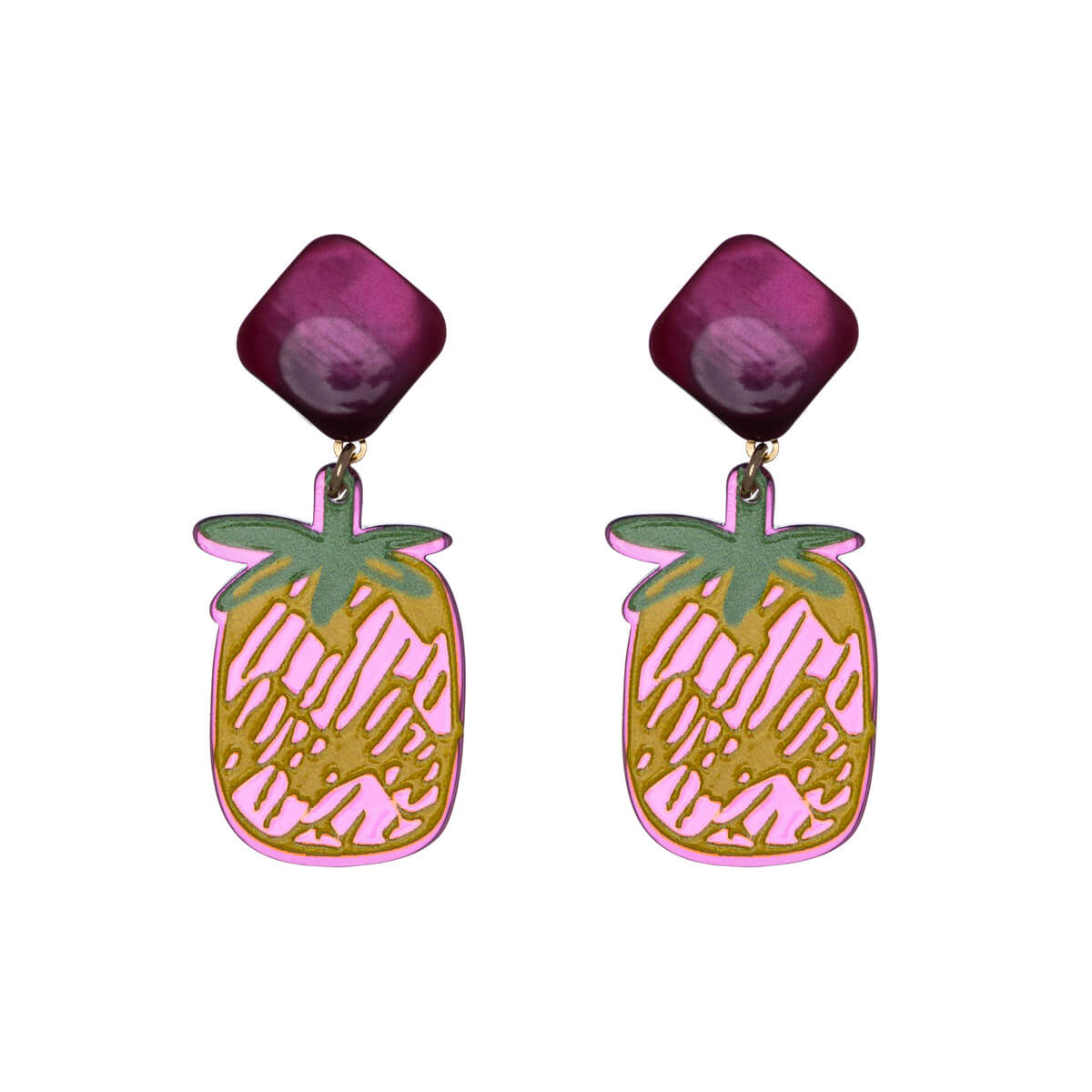 Plastic fruit earrings