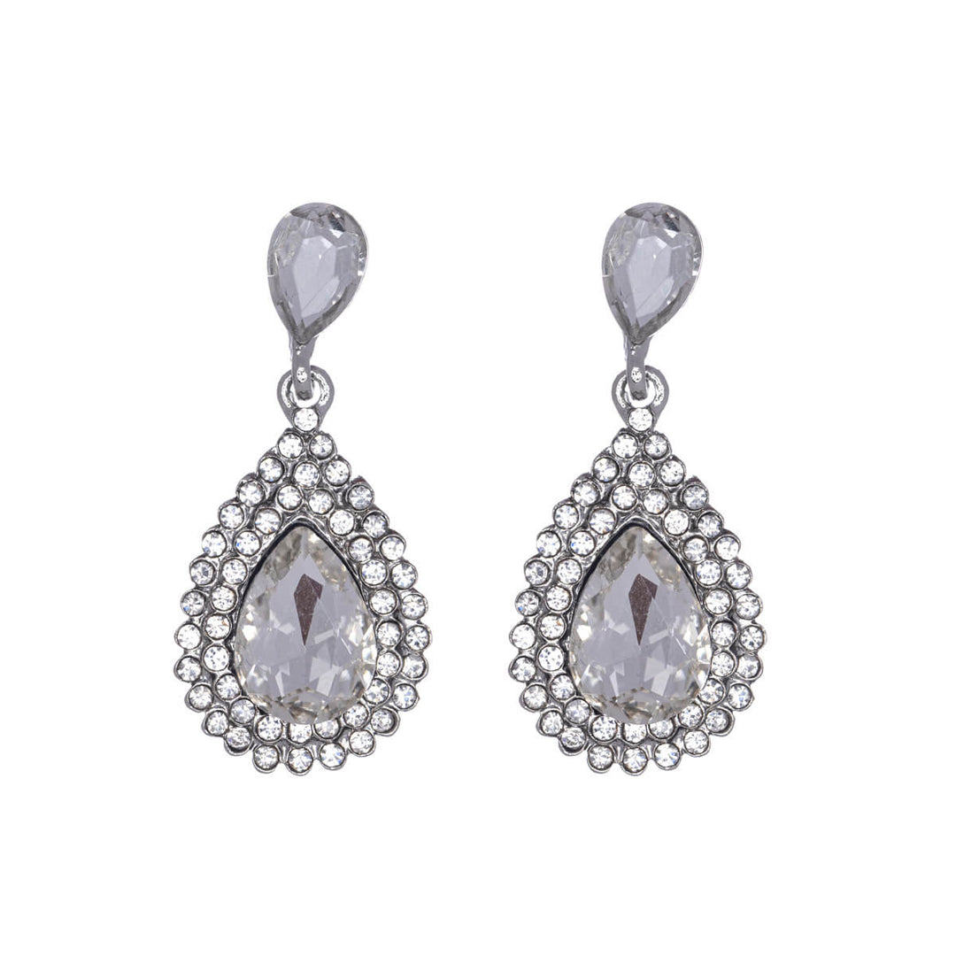 Drop rhinestone for a party earrings