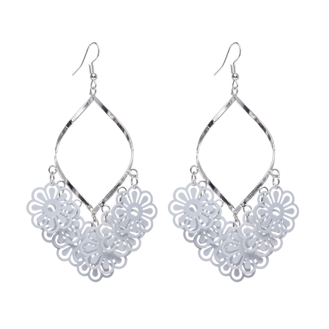 Twisted hanging flower earrings