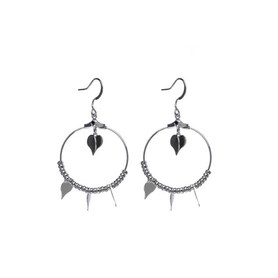 Hanging heart ring earrings