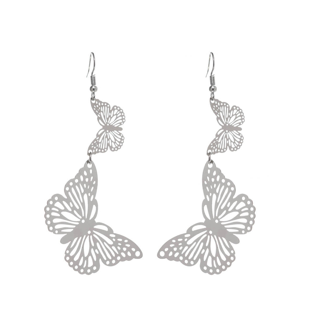 Patterned hanging earrings butterfly