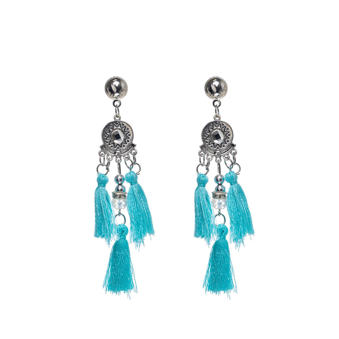 Sparkling fringe earrings with three fringes